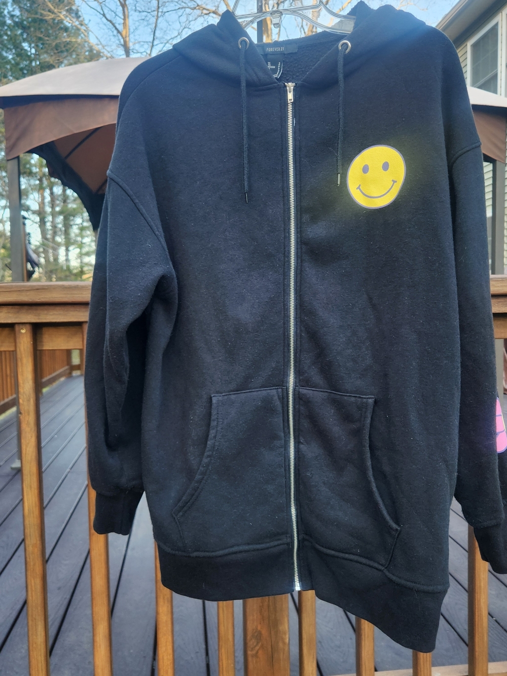 Forever 21 "It's OK To Not Feel OK" Black Hoodie W/ Purple Graphics Womens Small - Picture 7 of 11